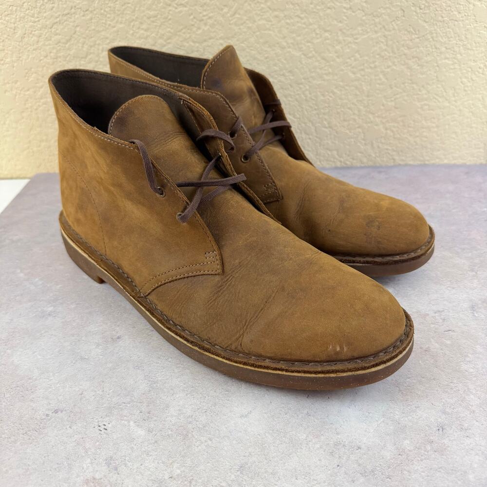 Clarks Bushacre 2 Men's Brown Lace Suede Leather Desert Chukka Boots Size 15 M
